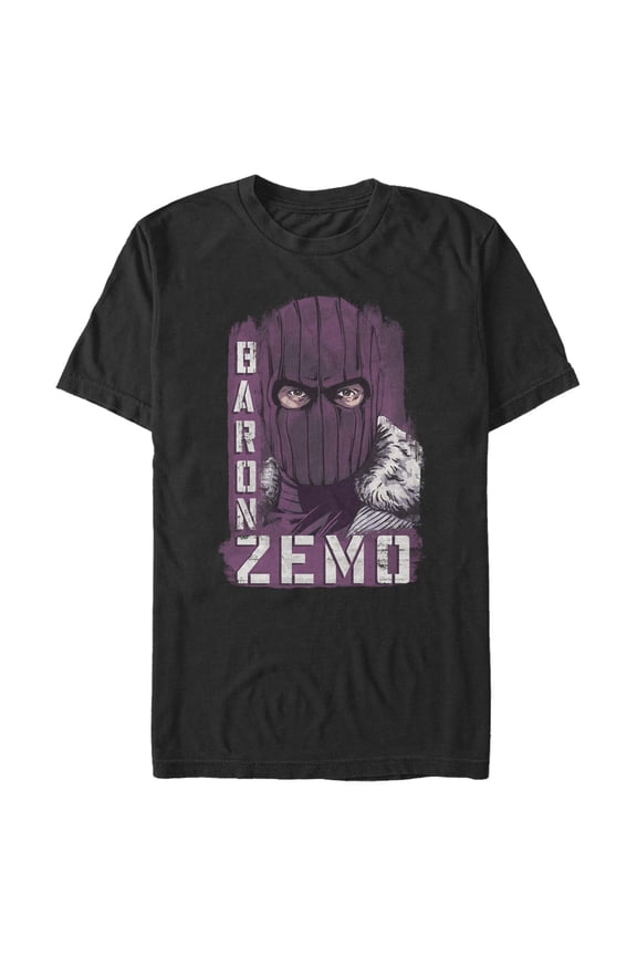 Men's Marvel The Falcon and the Winter Soldier Baron Zemo Close-Up Graphic Tee Black Large