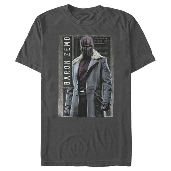 Men's Marvel The Falcon and the Winter Soldier Baron Zemo is Ready  Graphic Tee Charcoal 3X Large
