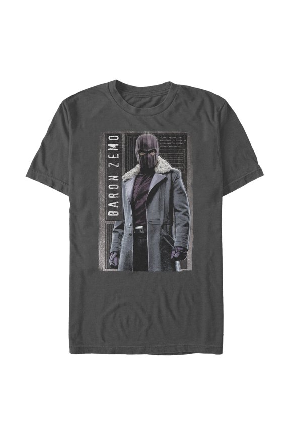 Men's Marvel The Falcon and the Winter Soldier Baron Zemo is Ready  Graphic Tee Charcoal Large