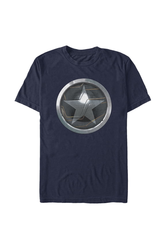 Men's Marvel The Falcon and the Winter Soldier Bucky Logo Graphic Tee Navy Blue 2X Large