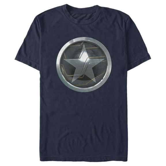 Men's Marvel The Falcon and the Winter Soldier Bucky Logo  Graphic Tee Navy Blue 3X Large