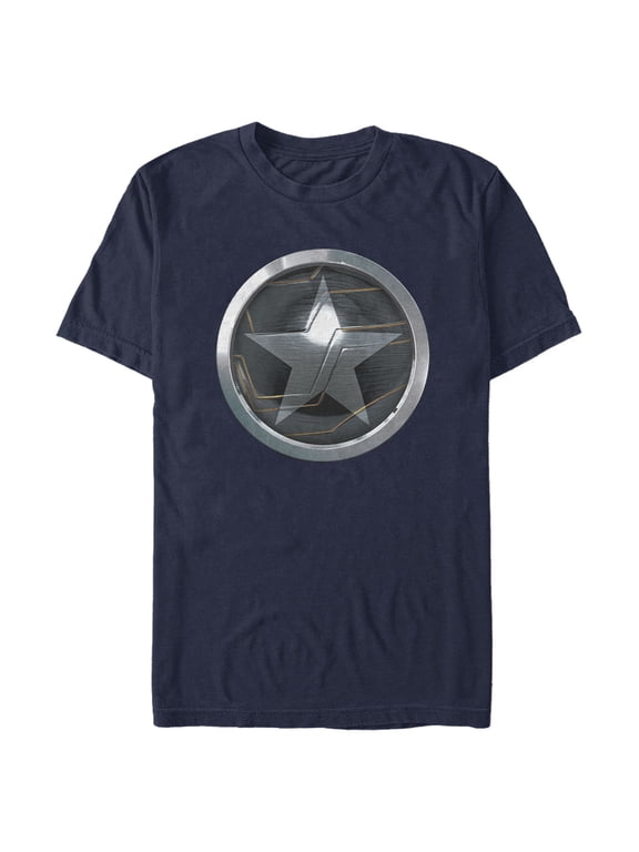 Men's Marvel The Falcon and the Winter Soldier Bucky Logo Graphic Tee Navy Blue X Large