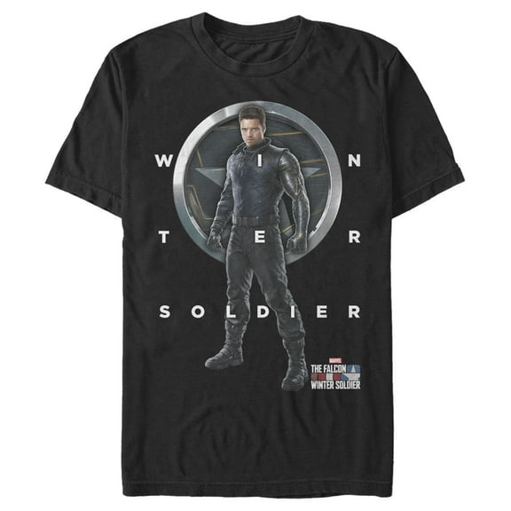 Men's Marvel The Falcon and the Winter Soldier Bucky Shield Graphic Tee Black 2X Large