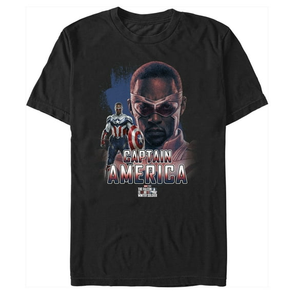 Men's Marvel The Falcon and the Winter Soldier Captain America Stance Graphic Tee Black X Large