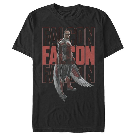 Men's Marvel The Falcon and the Winter Soldier Falcon Repeating Graphic Tee Black Large