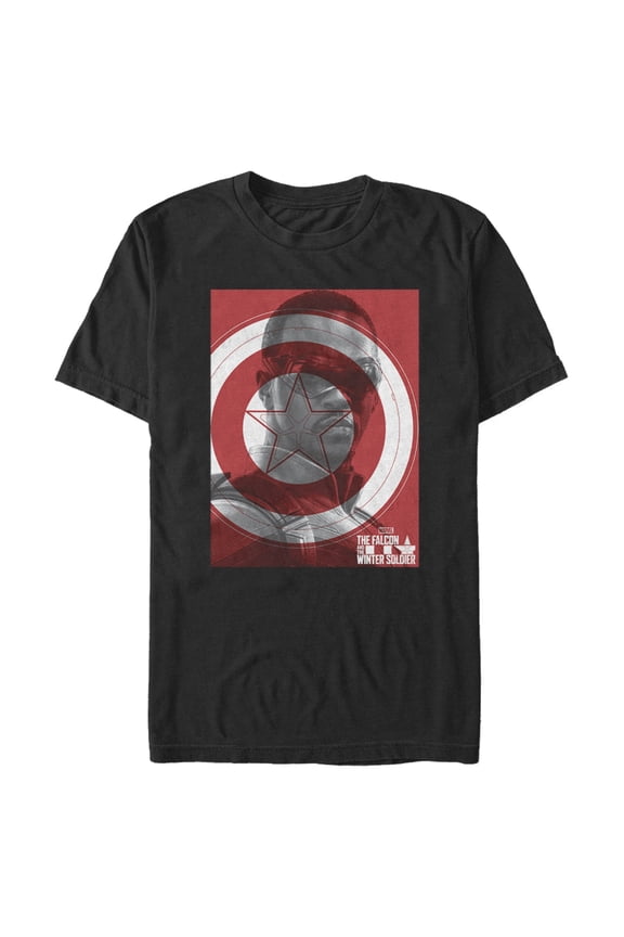 Men's Marvel The Falcon and the Winter Soldier Falcon Shield  Graphic Tee Black Large