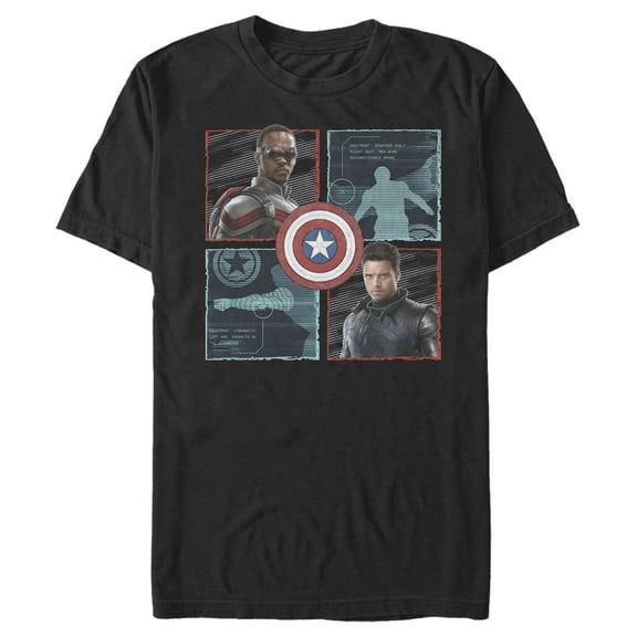 Men's Marvel The Falcon and the Winter Soldier Portraits Graphic Tee Black Large