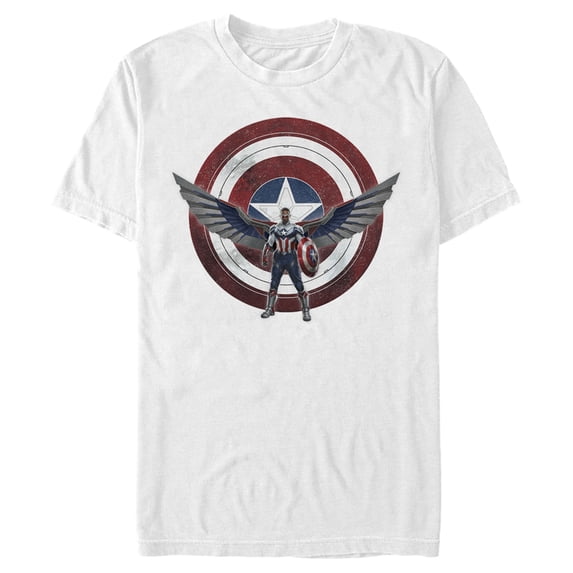 Men's Marvel The Falcon and the Winter Soldier Sam Wilson Shield Graphic Tee White Medium
