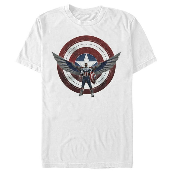 Men's Marvel The Falcon and the Winter Soldier Sam Wilson Shield Graphic Tee White X Large