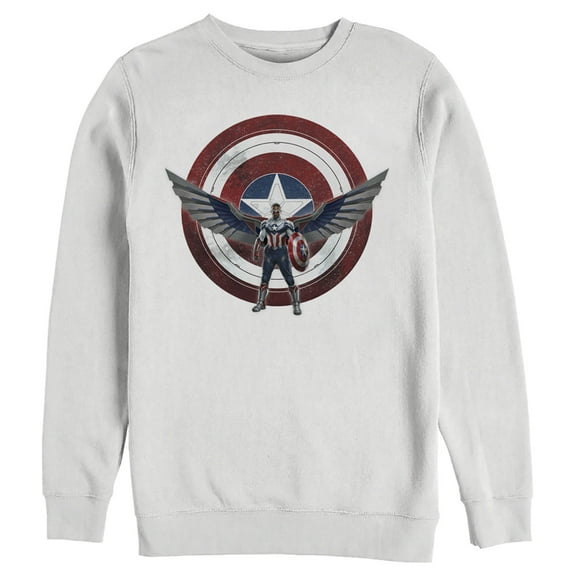 Men's Marvel The Falcon and the Winter Soldier Sam Wilson Shield Sweatshirt White Medium