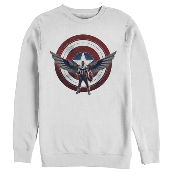 Men's Marvel The Falcon and the Winter Soldier Sam Wilson Shield Sweatshirt White X Large