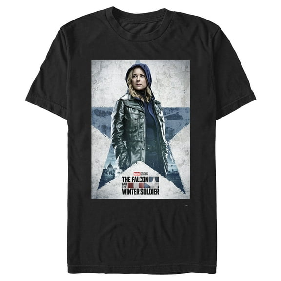 Men's Marvel The Falcon and the Winter Soldier Sharon Carter Poster Graphic Tee Black 2X Large