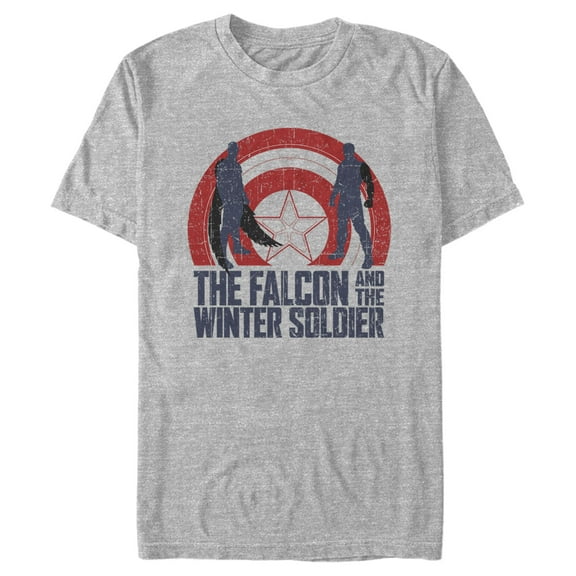 Men's Marvel The Falcon and the Winter Soldier Silhouette Logo Graphic Tee Athletic Heather 3X Large
