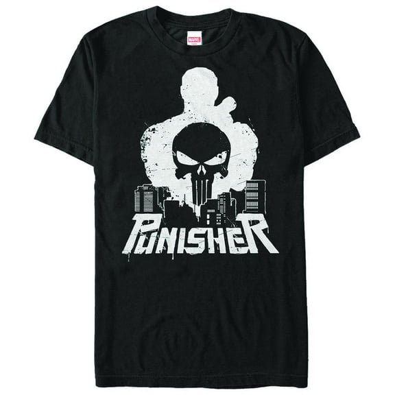 Men's Marvel The Punisher Cityscape  Graphic Tee Black 3X Large