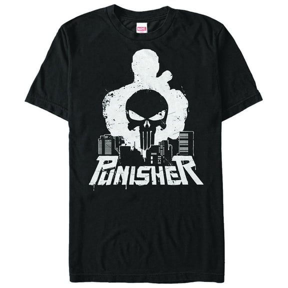Men's Marvel The Punisher Cityscape Graphic Tee Black X Large