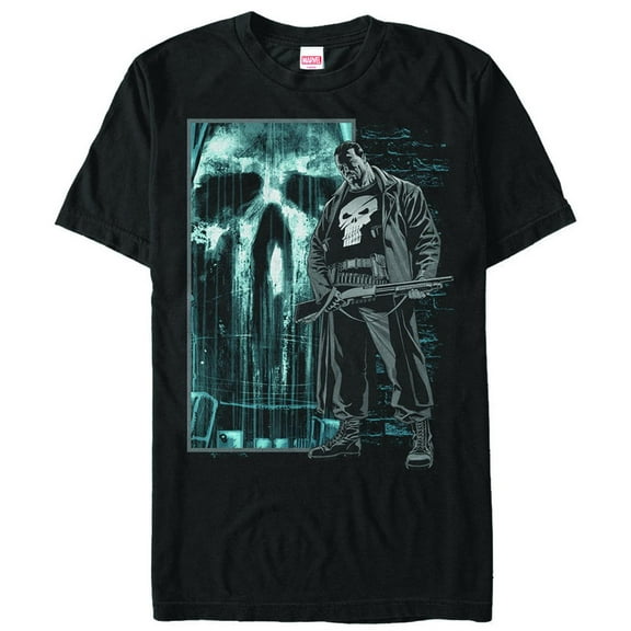 Men's Marvel The Punisher in Shadows  Graphic Tee Black 2X Large