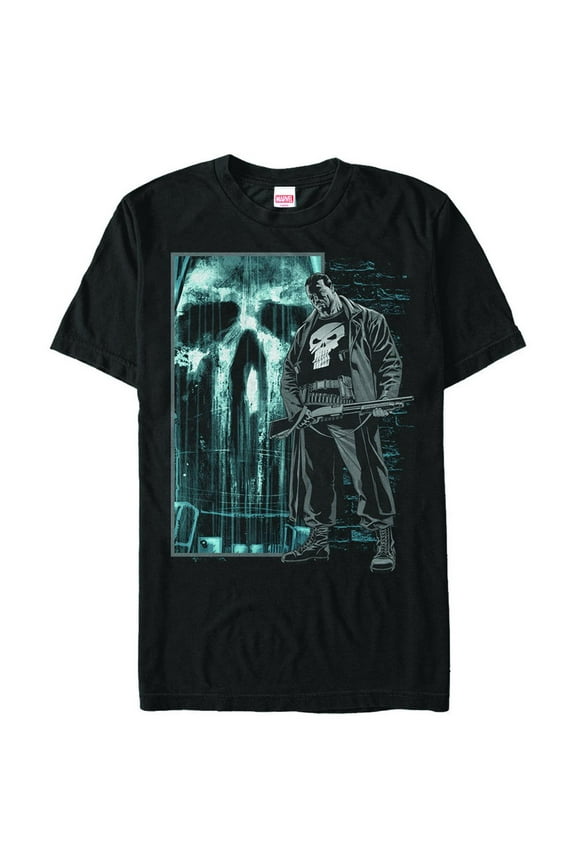 Men's Marvel The Punisher in Shadows  Graphic Tee Black 3X Large