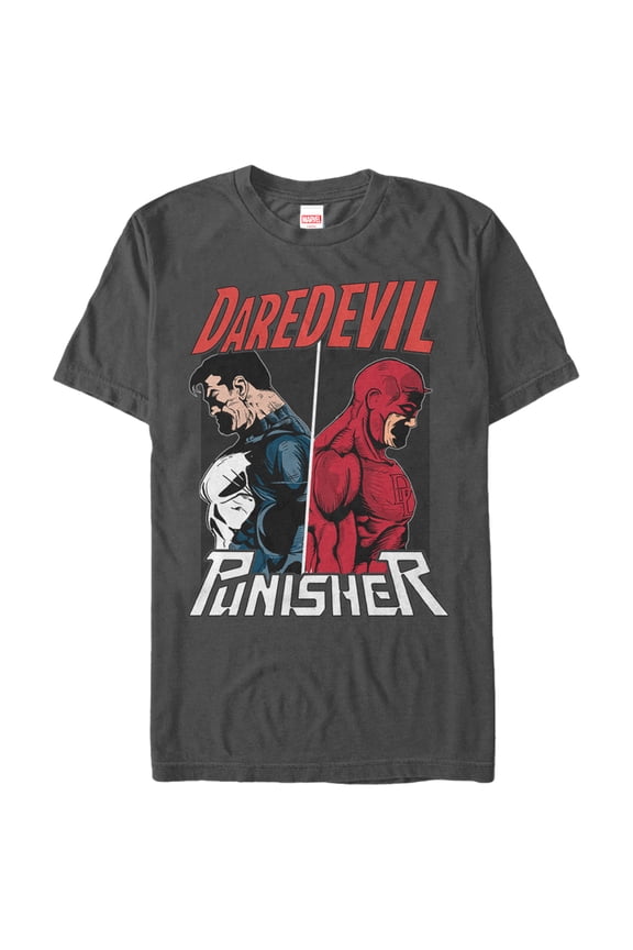 Men's Marvel The Punisher vs. Daredevil  Graphic Tee Charcoal Small