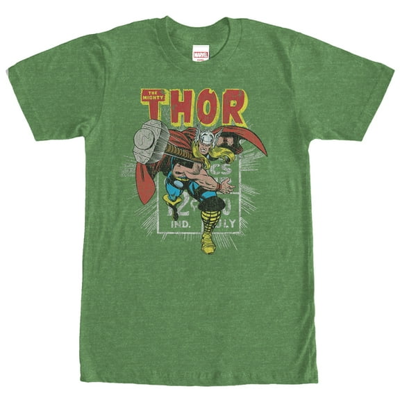 Men's Marvel Thor Comic Book Cent  Graphic Tee Kelly Heather Large