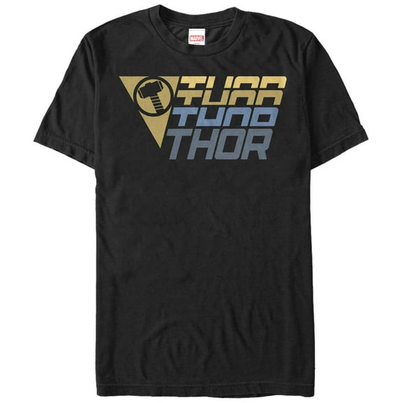 Men's Marvel Thor Design  Graphic Tee Black 2X Large