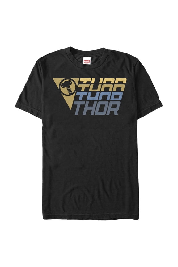Men's Marvel Thor Design Graphic Tee Black Large