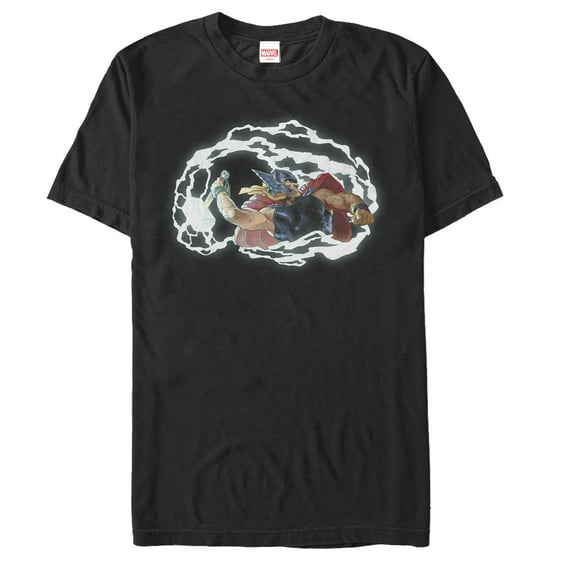 Men's Marvel Thor Electric Hammer  Graphic Tee Black Large