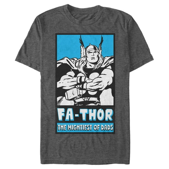 Men's Marvel Thor Fa-Thor The Mightiest of Dads Graphic Tee Charcoal Heather Small