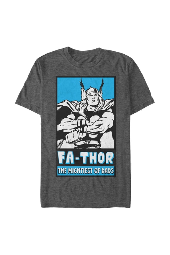 Men's Marvel Thor Fa-Thor The Mightiest of Dads Graphic Tee Charcoal Heather Small