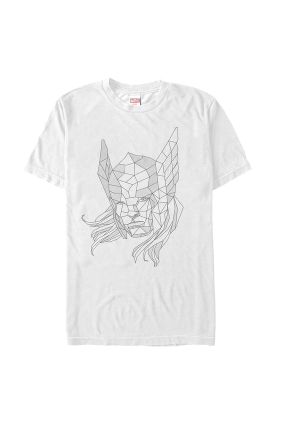 Men's Marvel Thor Geometric Pattern Graphic Tee White Large