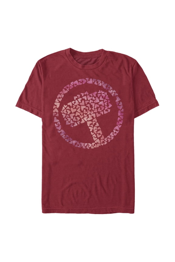 Men's Marvel Thor Heart Hammer Graphic Tee Cardinal Large