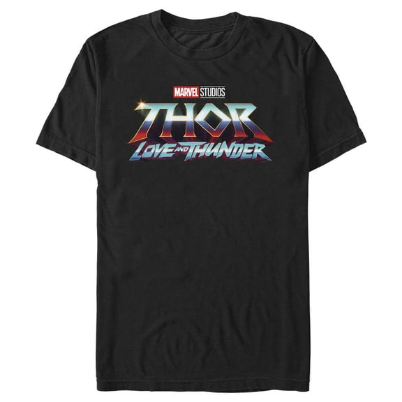 Men's Marvel: Thor: Love and Thunder Classic Logo  Graphic Tee Black 3X Large
