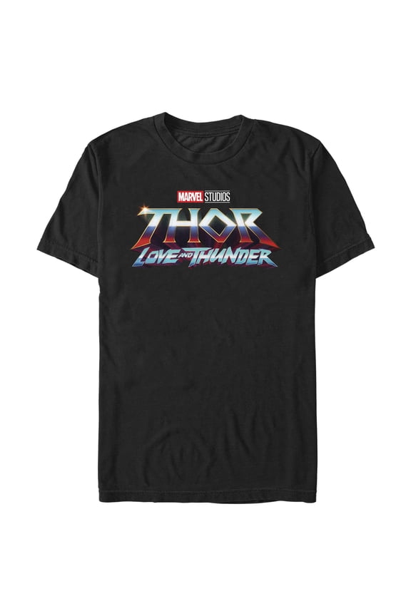 Men's Marvel: Thor: Love and Thunder Classic Logo Graphic Tee Black Medium