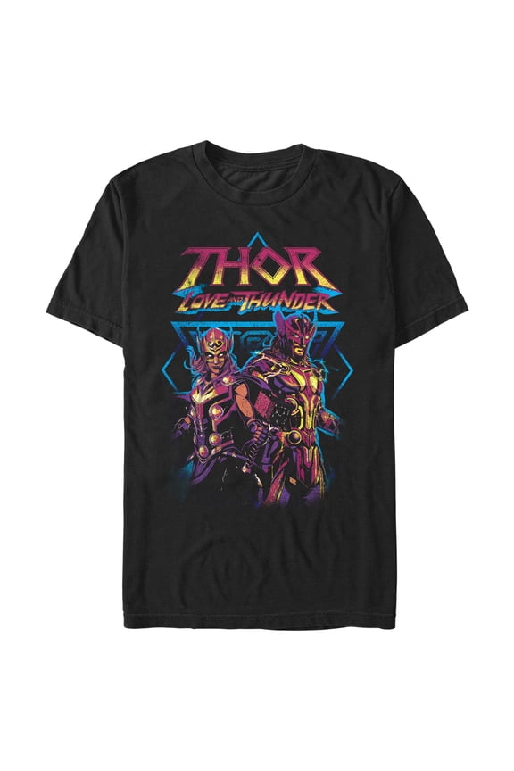 Men's Marvel: Thor: Love and Thunder Distressed Main Characters Graphic Tee Black 3X Large