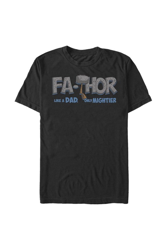 Men's Marvel Thor Only Mightier Fa-Thor Graphic Tee Black 4X Big Tall