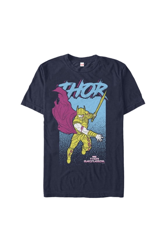 Men's Marvel Thor: Ragnarok Cape Graphic Tee Navy Blue 2X Large