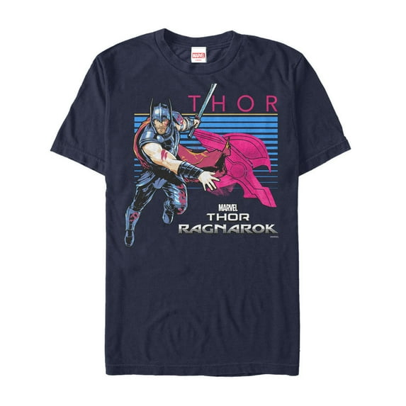 Men's Marvel Thor: Ragnarok Helmet Graphic Tee Navy Blue Small