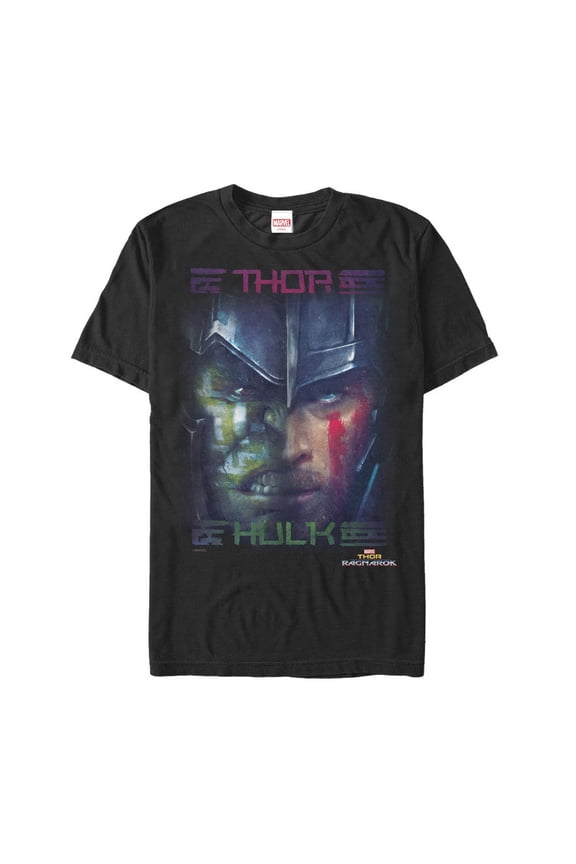 Men's Marvel Thor: Ragnarok Hulk Battle  Graphic Tee Black Large