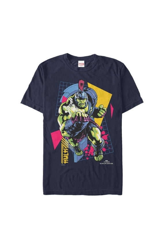 Men's Marvel Thor: Ragnarok Hulk Retro  Graphic Tee Navy Blue Medium