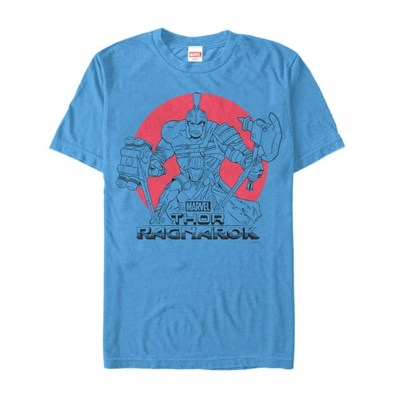 Men's Marvel Thor: Ragnarok Hulk Sunset  Graphic Tee Turquoise X Large