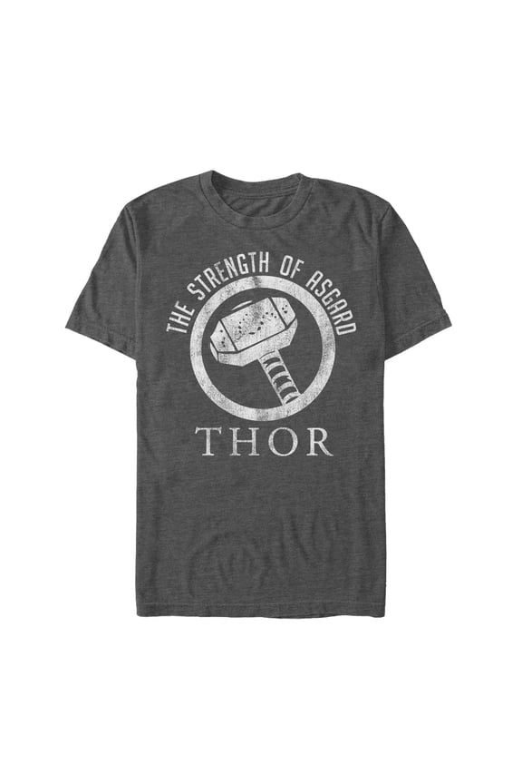 Men's Marvel Thor Strength of Asgard Graphic Tee Charcoal Heather Medium