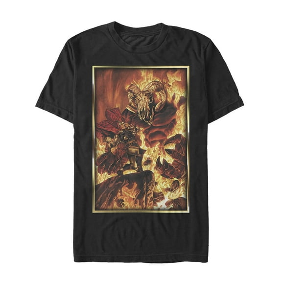 Men's Marvel Thor's Journey Through Fire  Graphic Tee Black X Large
