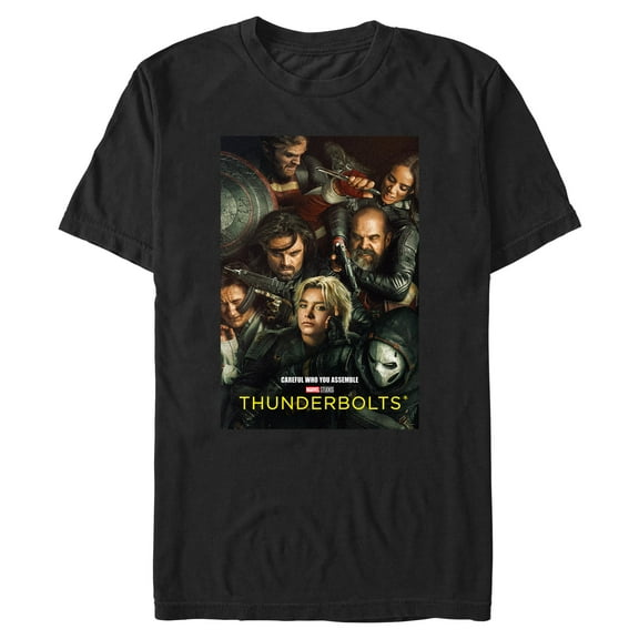 Men's Marvel: Thunderbolts Group Poster  Graphic T-Shirt