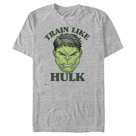 Men's Marvel Train Like Hulk Portrait  Graphic Tee Athletic Heather X Large