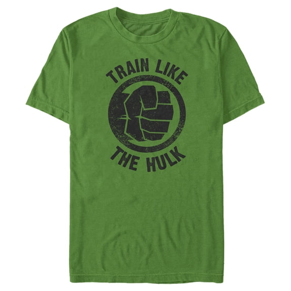 Men's Marvel Train Like the Hulk Fist Graphic Tee Kelly Green Medium