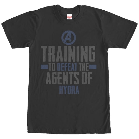 Men's Marvel Training to Defeat Hydra Graphic Tee Black Medium