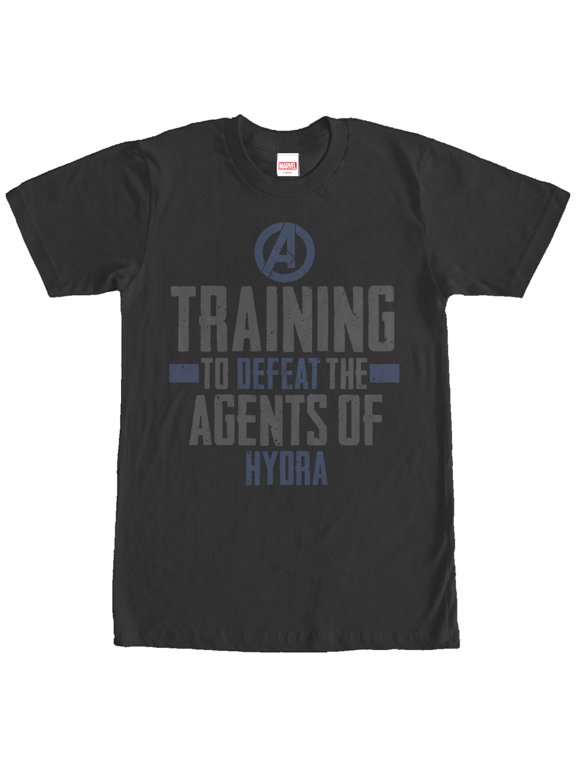 Men's Marvel Training to Defeat Hydra Graphic Tee Black Medium