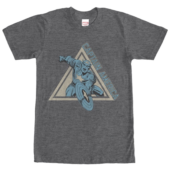 Men's Marvel Triangle Captain America Graphic Tee Charcoal Heather 2X Large