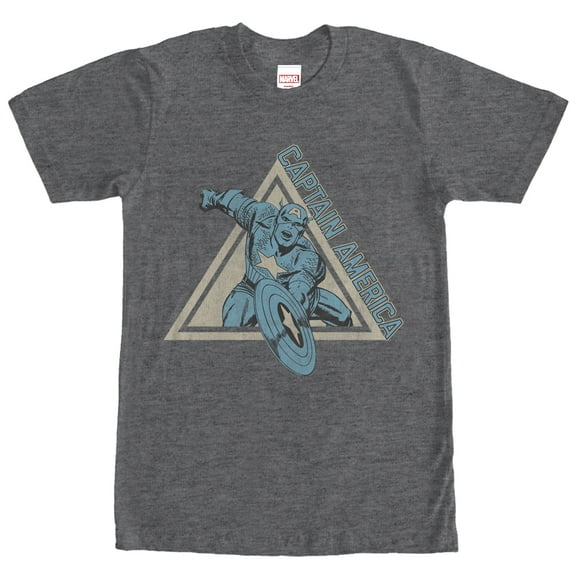 Men's Marvel Triangle Captain America Graphic Tee Charcoal Heather Small