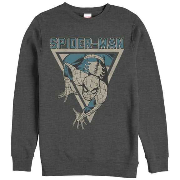 Men's Marvel Triangle Spider-Man Sweatshirt Charcoal Heather Small