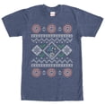 thumbnail image 1 of Men's Marvel Ugly Christmas Captain America  Graphic Tee Navy Blue Heather 2X Large, 1 of 3
